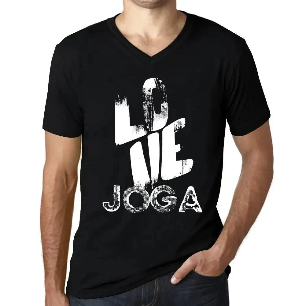 Men's Graphic T-Shirt V Neck Love Joga Eco-Friendly Limited Edition Short Sleeve