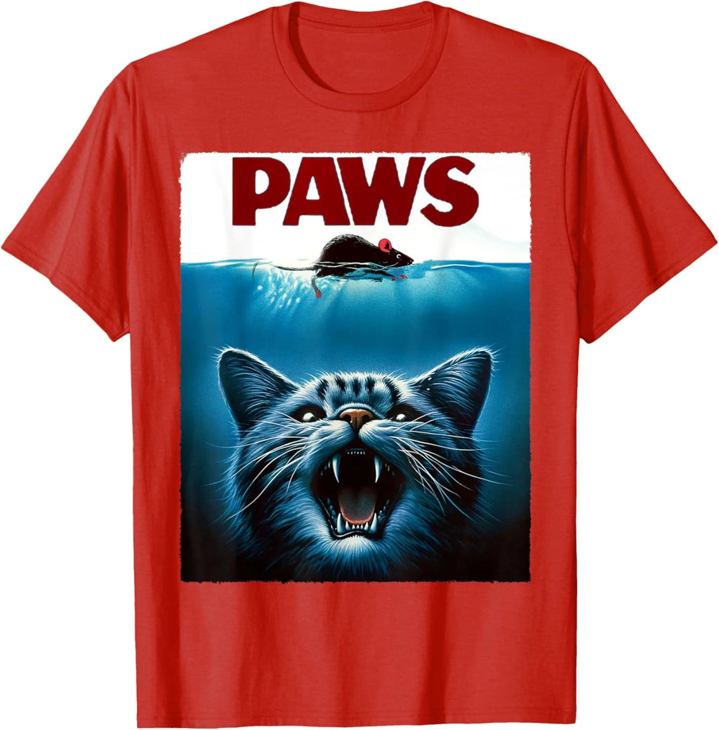 Paws Cat And Mouse Parody Funny Feline Scary Face Unisex T-Shirt