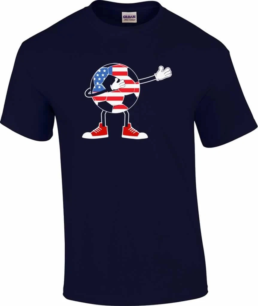 Patriotic Dabbing Flag Soccer Ball T-Shirt