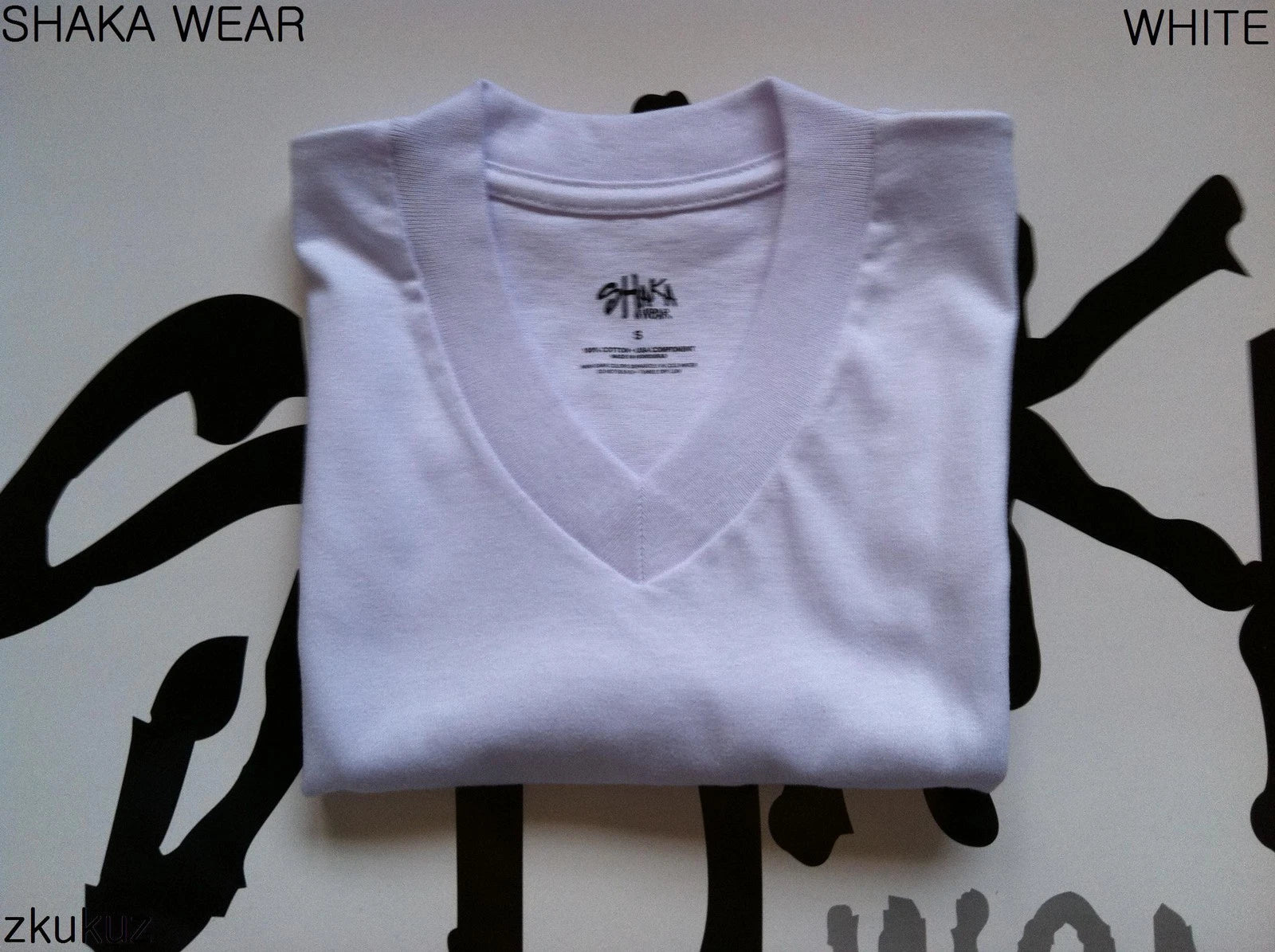 3 NEW SHAKA WEAR PLAIN SHORT SLEEVE V-NECK T-SHIRT WARM WHITE BLANK 2XL 3PC