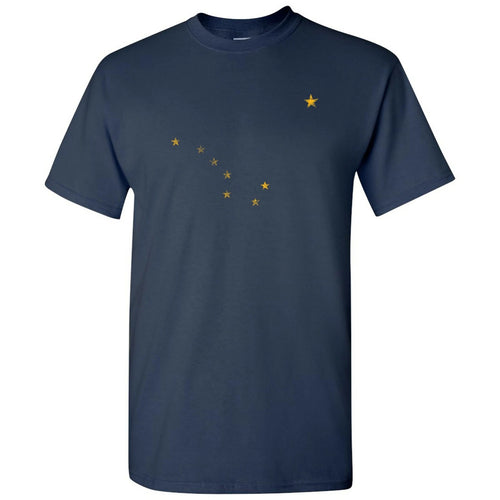 Alaska State Flag - Hometown Pride Local Souvenir Basic Cotton T-Shirt - Navy