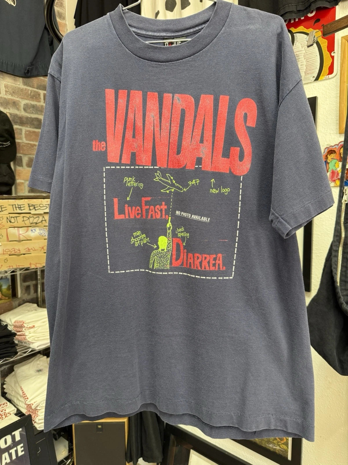 Vintage Vandals T Shirt Live Fast Diarrhea Punk 90s Nitro Records Offspring NOFX