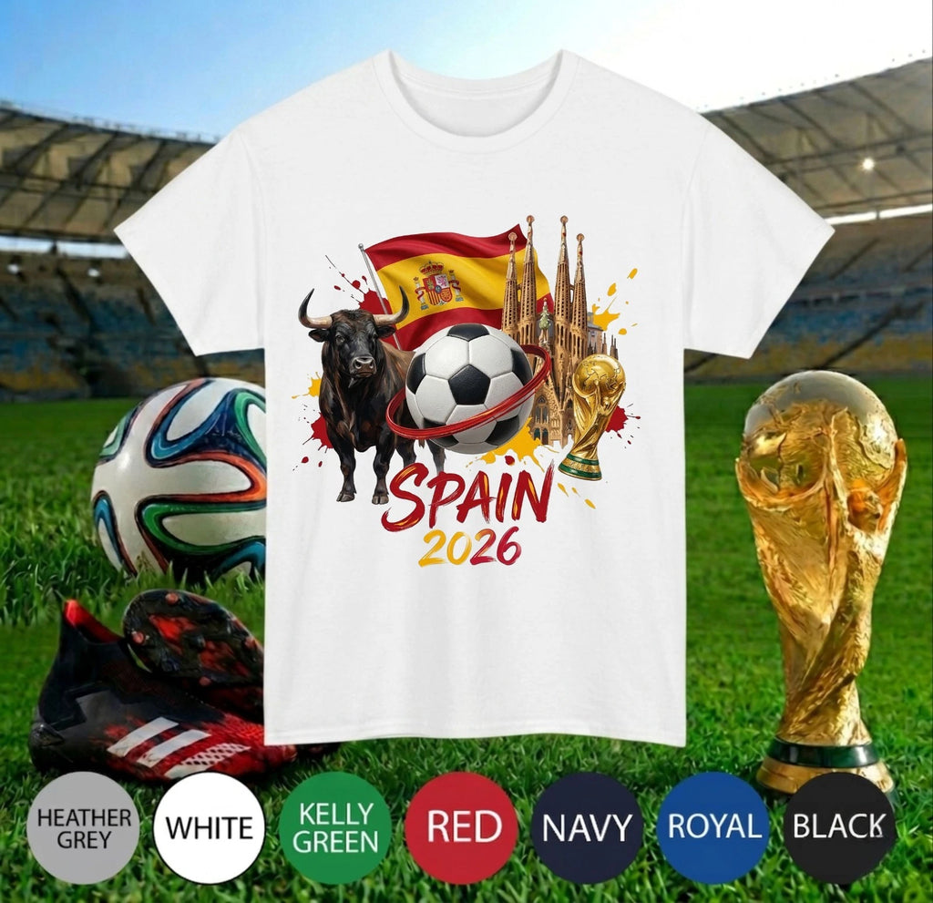 Spain 2026 T-Shirt Football Fan Shirt - Gift For Funny Sports Lover Unisex Tee