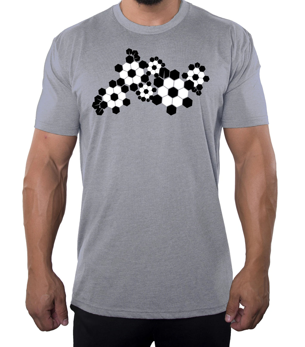 Floral Soccer Ball T-shirt, Men's Graphic T-shirts, Soccer Shirts for Men