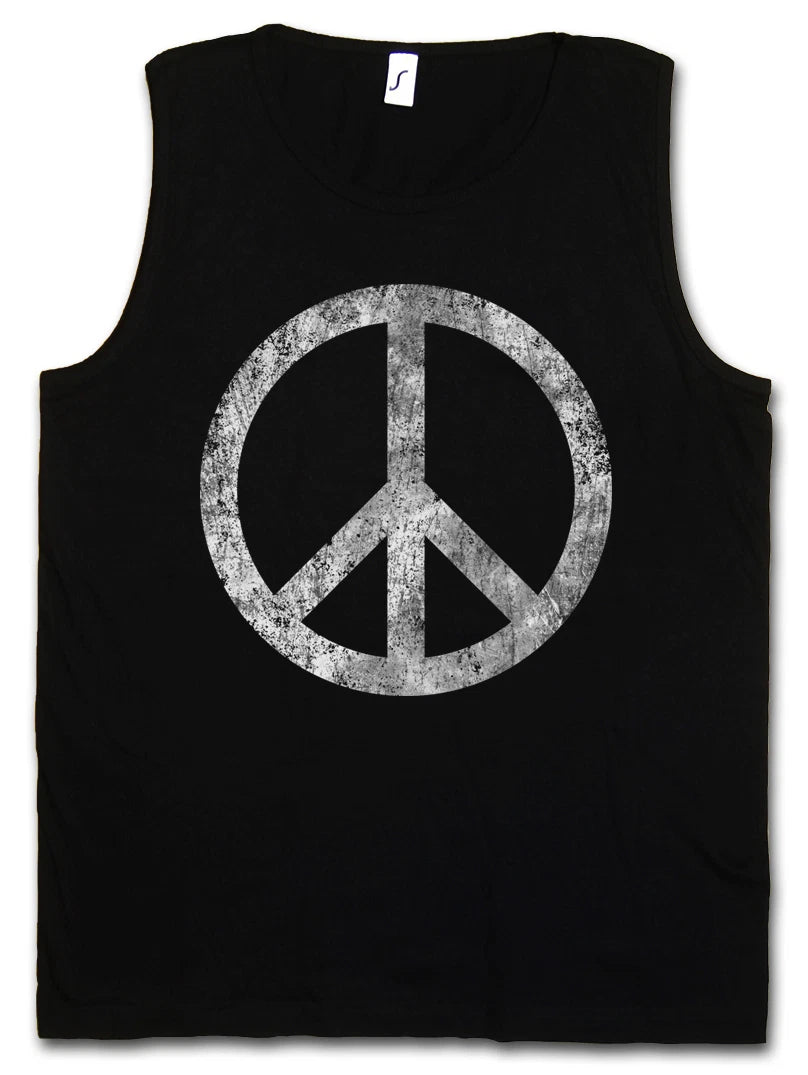 PEACE SYMBOL GYM TANK TOP Sign Logo Peace Rainbow Hippie 60s Culture Gay