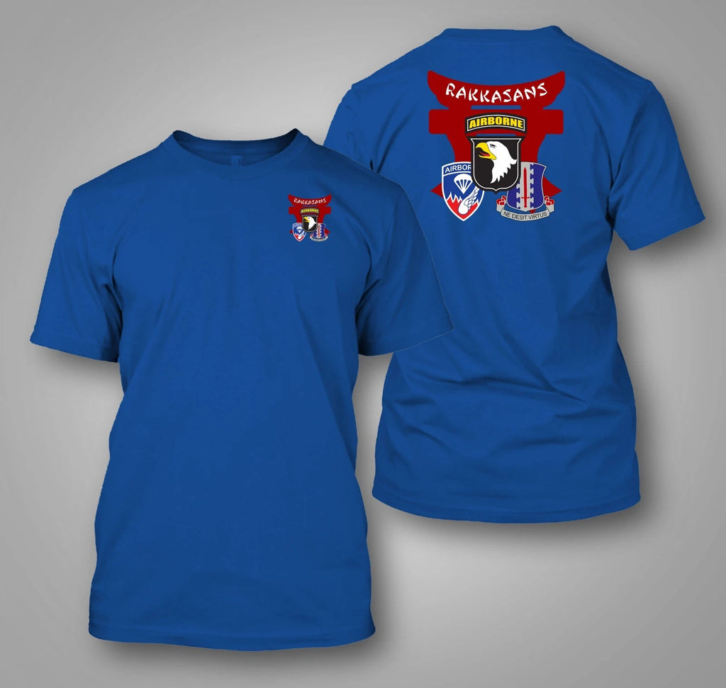 US Army 187th Infantry Regiment Rakkasans 101st -  Custom front and back tee