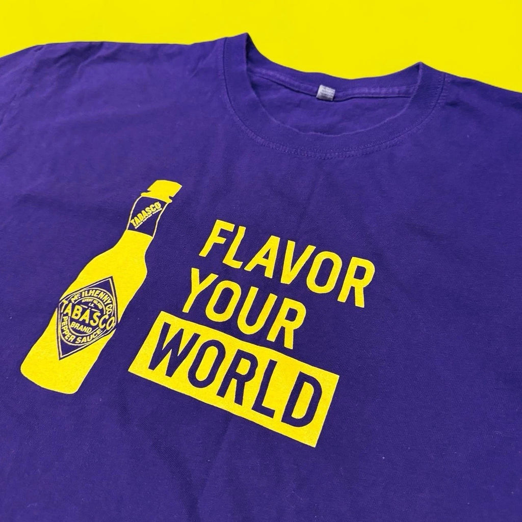 RARE LSU Tabasco Shirt Flavor Your World Purple Tee Mens XL Tigers