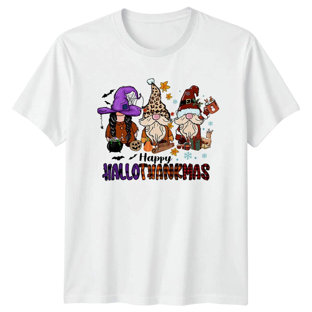 Happy Hallothanksmas Unisex T-Shirt Multi Holiday Gift For Him And Her