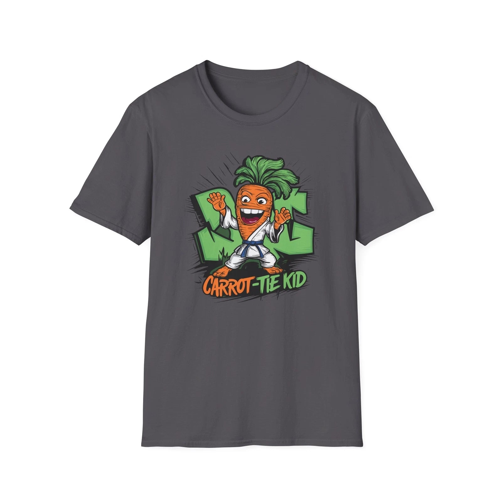 CARROT FUNNY FOOD PUN T-SHIRT MINIMALIST DESIGN VEGETARIAN GILDAN UNISEX GRAY