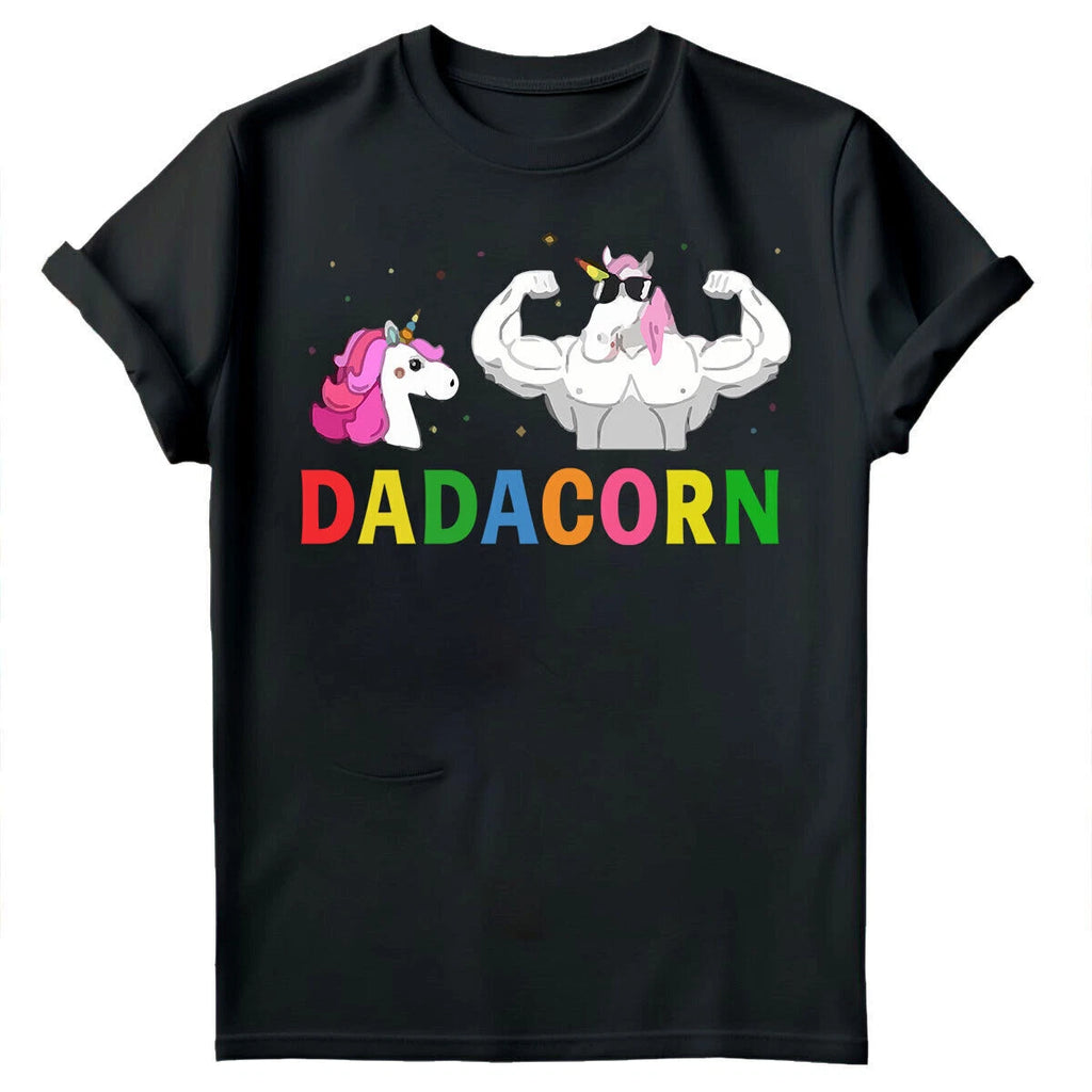 Fathers Day Mens T Shirt Funny Unicorn Dadacorn Daddy Gymer Dad Tee Top #FD