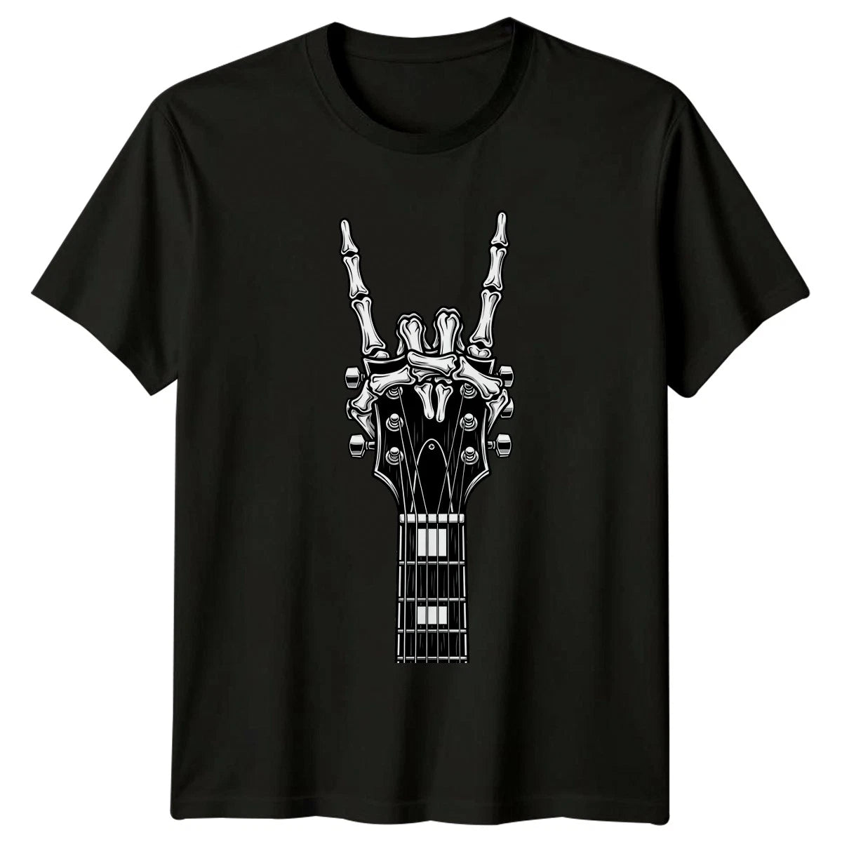 Skeleton Hand Rock Sign T-Shirt  Goth Rock Music Birthday Gift For Him And Her