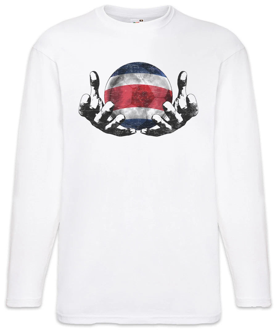 Costa Rica Football Magic Ball Men Long Sleeve T-Shirt Rican Soccer Flag