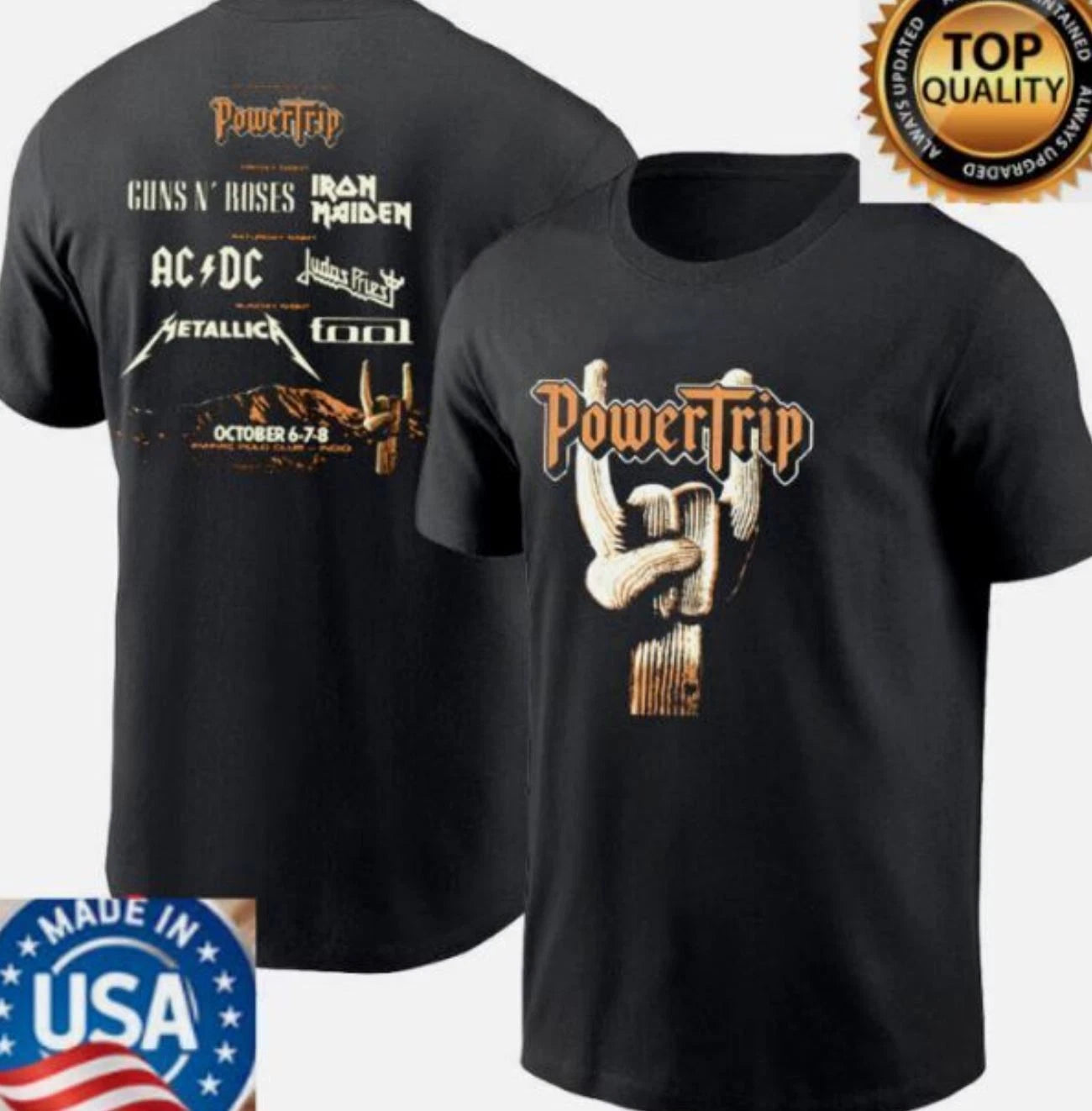RARE !!! The Power Trip 2023-2024 T-Shirt Rock Festival 2023 Tee Gift for Fan