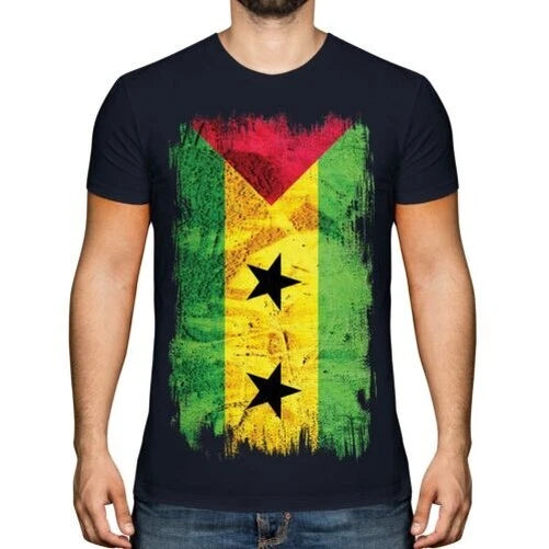 SAO TOME E PRINCIPE GRUNGE FLAG MENS T-SHIRT TEE TOP SÃO TOMÉ E PRÍNCIPE TOMÉAN