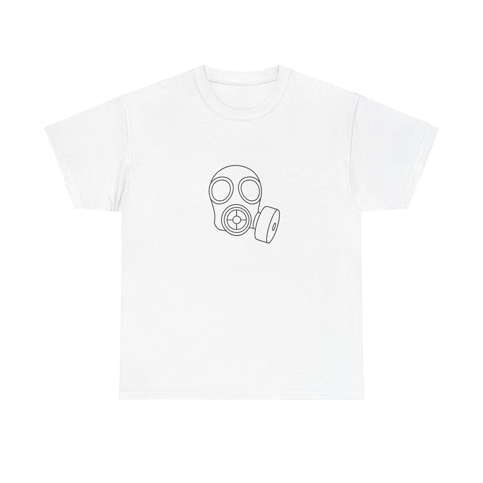 Unisex Adult T Shirt Minimalist Gas Mask Line Art