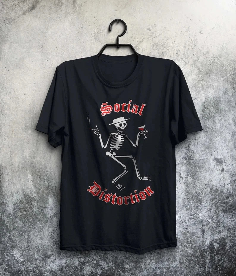Social Distortion Skelly Logo Soft Fitted Jersey Tee T shirt