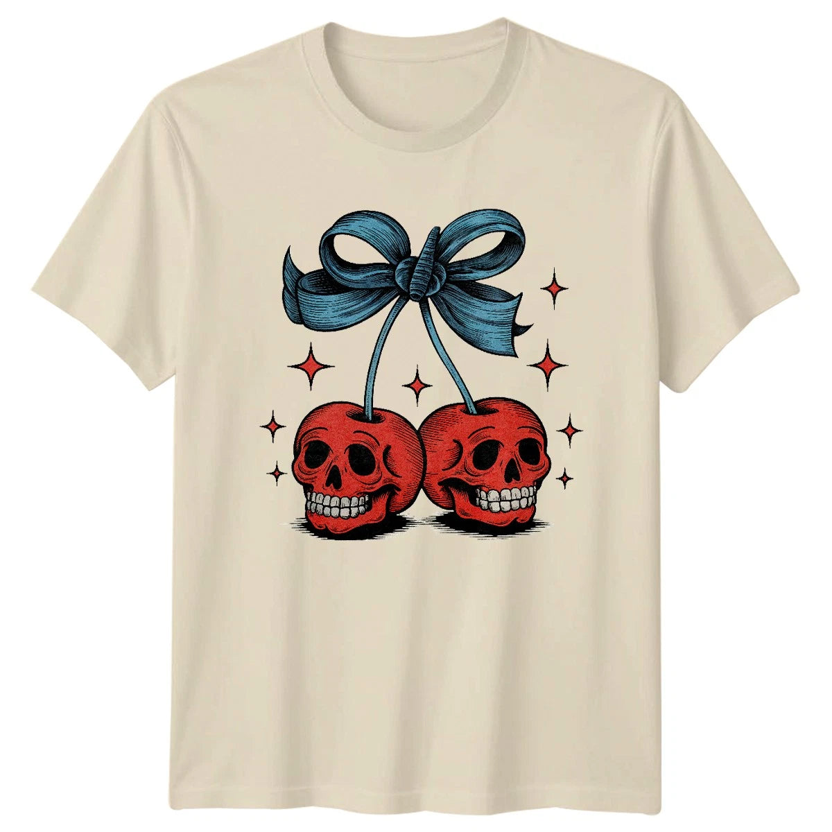 Cherry Skulls Gothic Alternative Culture Mens T-Shirt Womens Tee Graphic Unisex