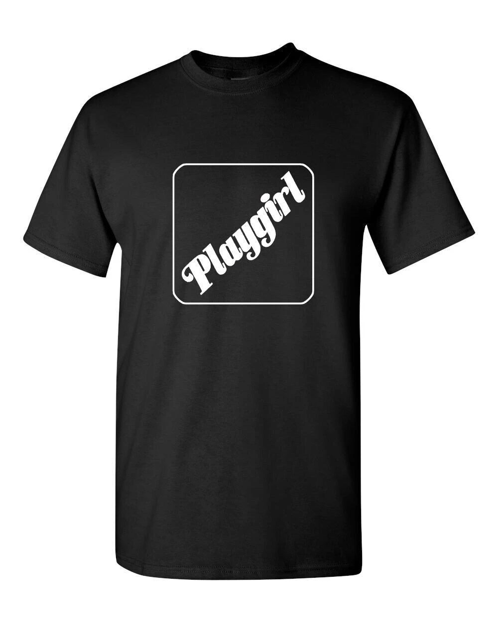 Retro Style T-shirt Novelty Design Groovy 70's Playgirl White
