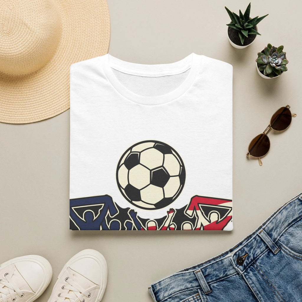 Vintage Soccer Ball Americana Graphic T Shirt Soft Cotton Casual Sport Tee USA