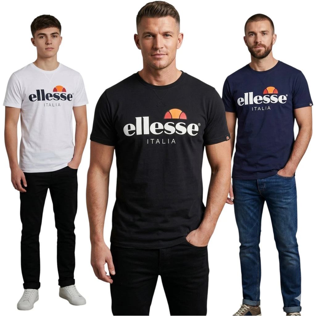 ELLESSE Emilien TMC 7 Mens T-Shirt Crew Neck Summer Sports Casual Tee Cotton