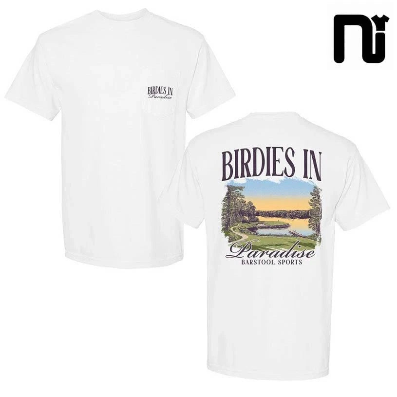 Birdies In Paradise Lake Pocket Two Sided Shirt
