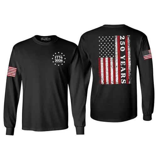 250th USA America Anniversary 1776 - 2026 Long Sleeve American Flag Shirt