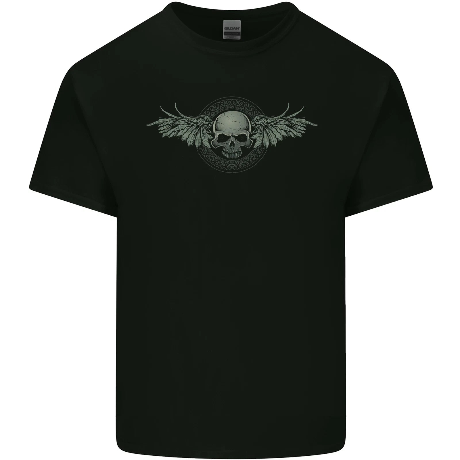 A Tribal Skull With Wings Gothic Goth Rock Music Mens Light Cotton T-Shirt