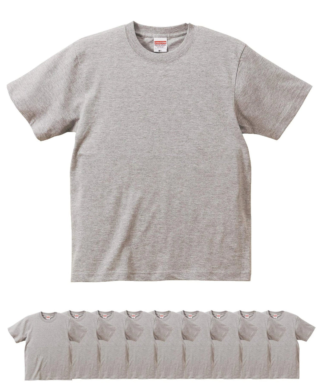 United Athle 5942-01 6.2oz Premium T-Shirts Set of 10 Men's (Mixed Gray, L)