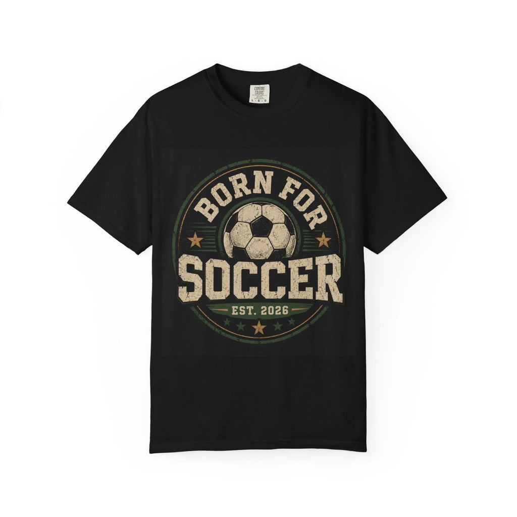 Born For Soccer vintage badge T-shirt | Soccer ball graphic