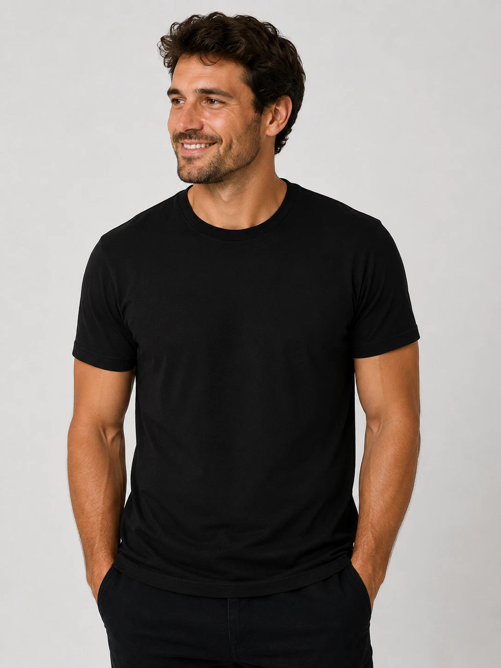 Black T-Shirt Fruit of the Loom Men's Super Premium Short Sleeve Cotton T Shirt