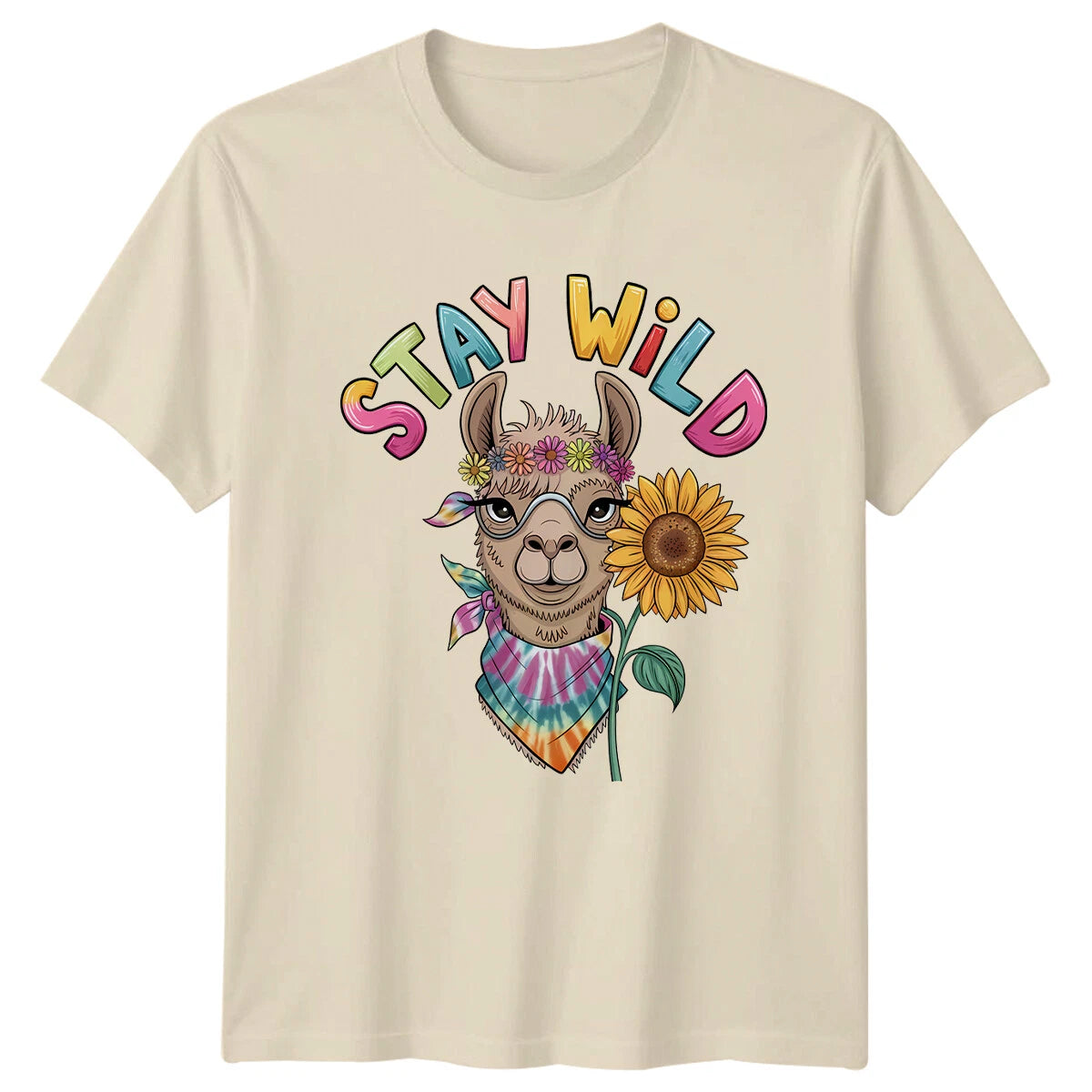 Stay Wild Llama Hippie T-Shirt, Boho Nature Animal Tee