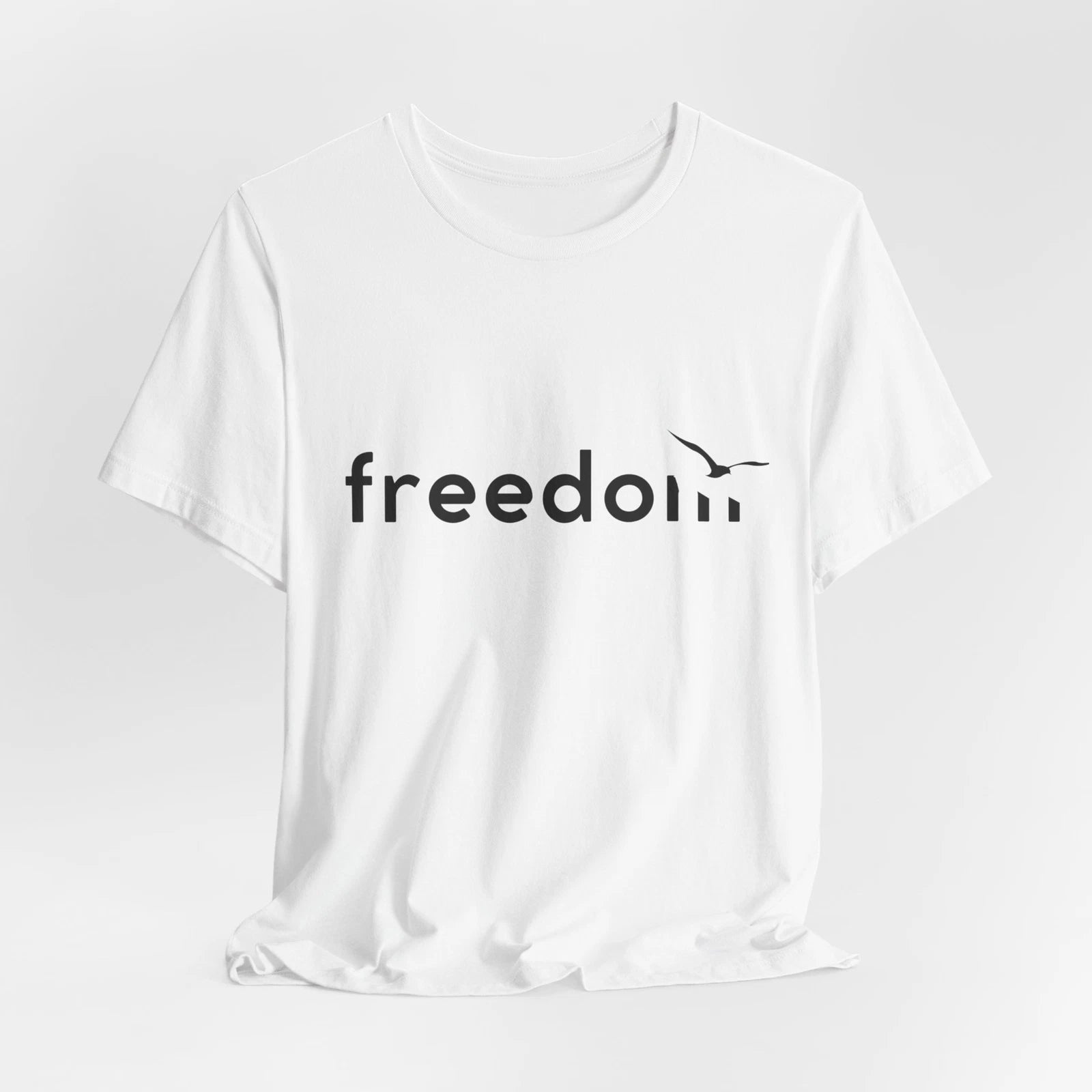 Minimalist Clever Design "FREEDOM" T-Shirt for Women or Men - Unisex Made in USA