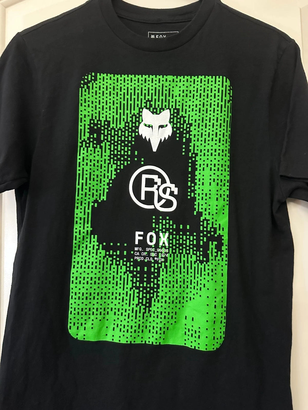 Fox Racing RS Premium T-shirt Black, Regular Mens Small, Black, Neon Green