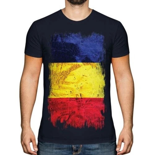 Romania Grunge Flag T-Shirt Romania Football Romanian Jersey Gift