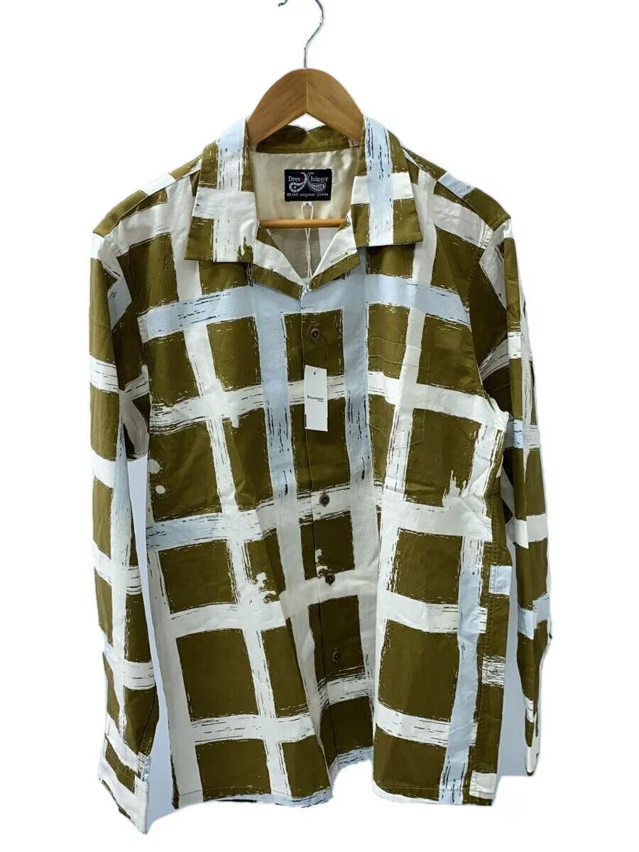 Dress hippy PAINTING CHECK L S SHIRT Long Sleeve Shirt M Cotton Brown Check