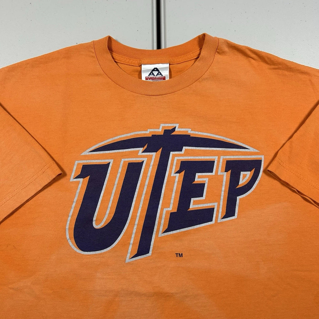Vintage University of Texas El Paso UTEP Miners Fanta Orange Graphic Shirt XL