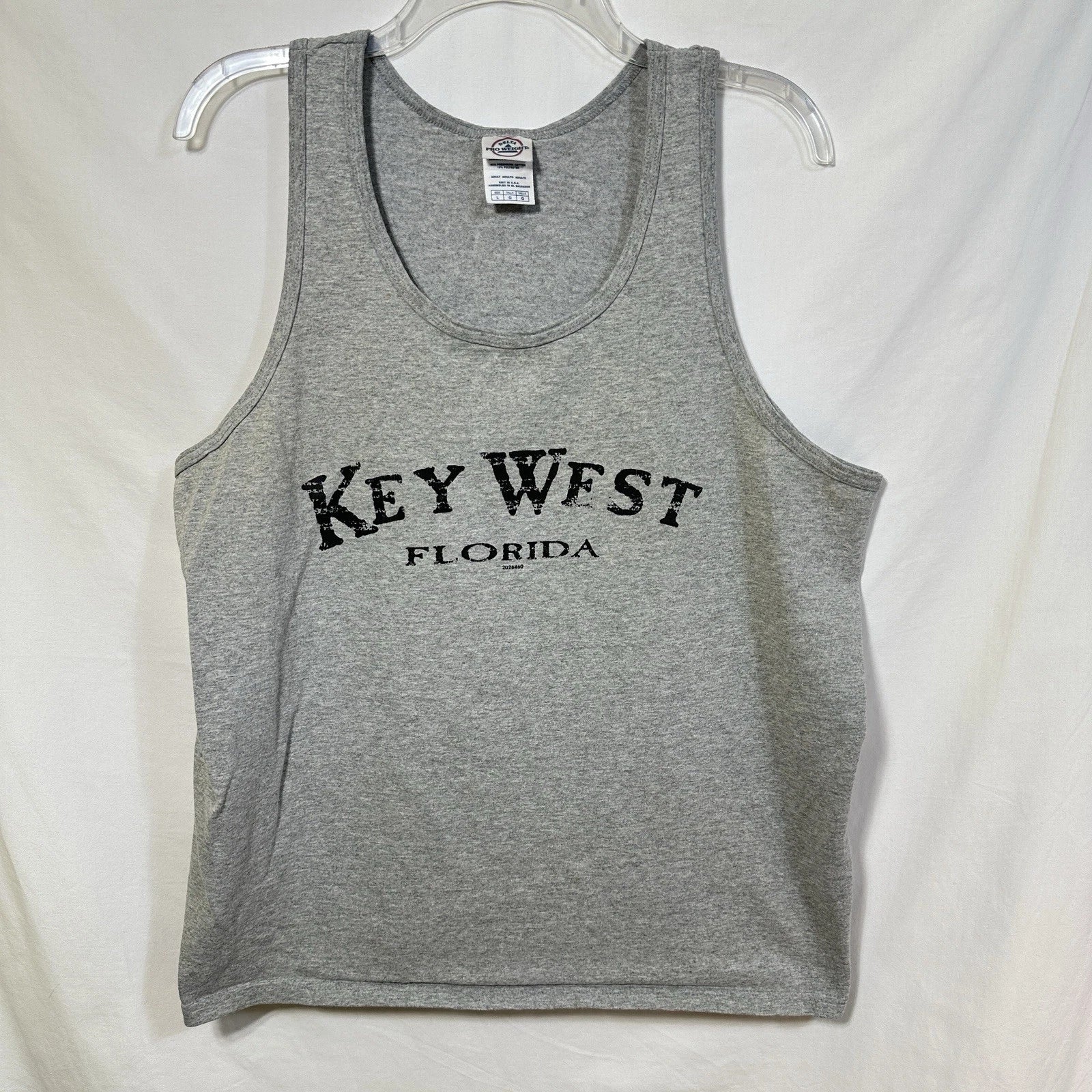 Vintage Key West Florida Large Gray Tank Top Sleeveless T-Shirt Beachwear Y2K L