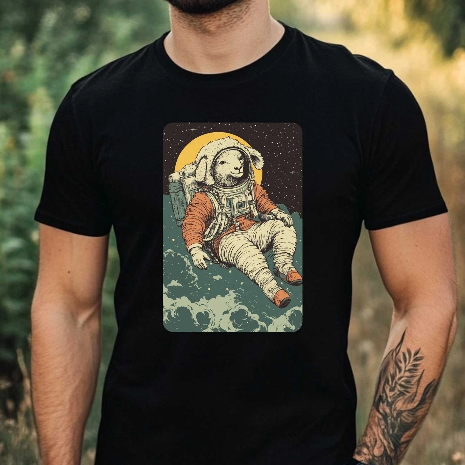 Mens Sharp Astronaut Print Cotton T-Shirt Size XS to 5XL