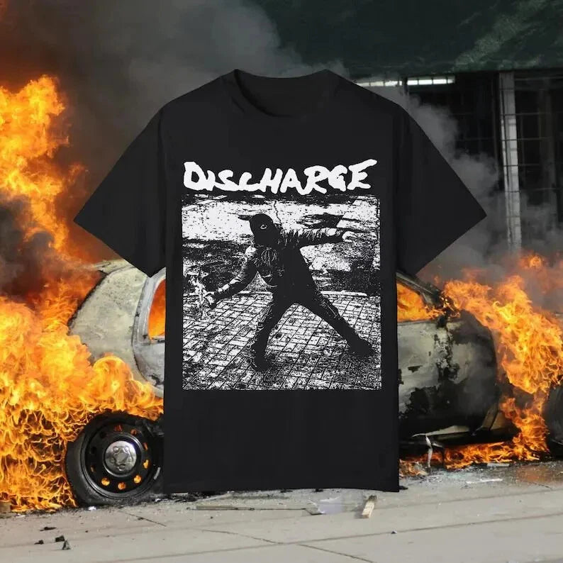 2-Sided Discharge T Shirt Vintage Hardcore Crust Punk Poison Idea Heresy Gauze