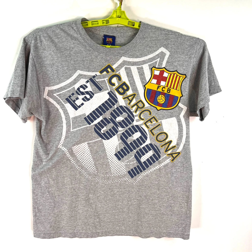 FCB Barcelona Spain Soccer T Shirt Adult Size M Gray Graphic Tee