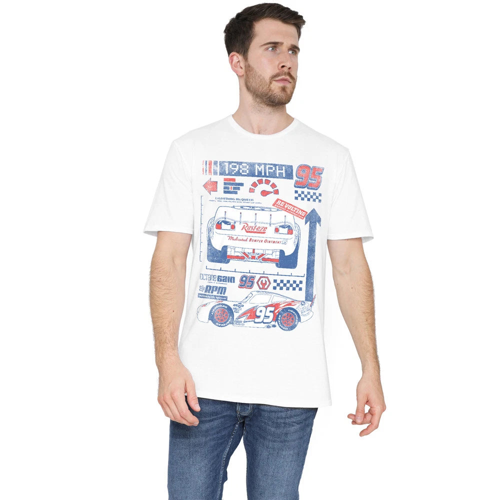 Cars Lightning McQueen 198 T-Shirt S-5XL, White