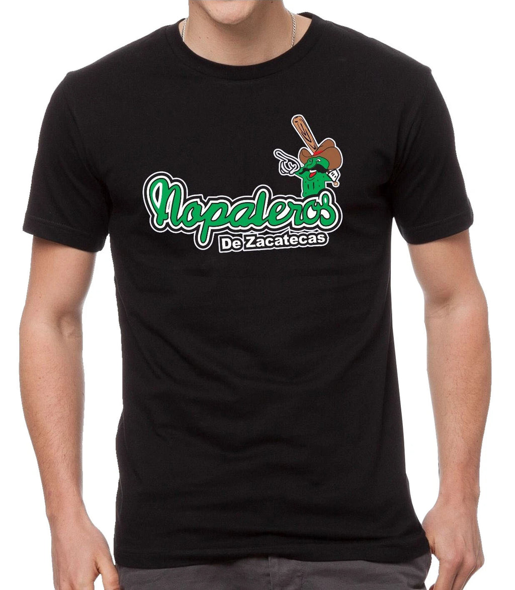 Baseball Men's T-Shirt Nopaleros de Zacatecas Color Black 100% Cotton
