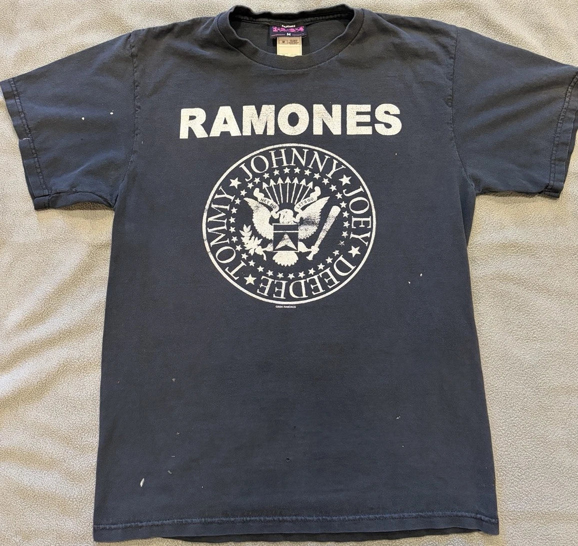 Ramones Tommy Joey Dee Dee Johnny Black Graphic T-Shirt Size M Distressed
