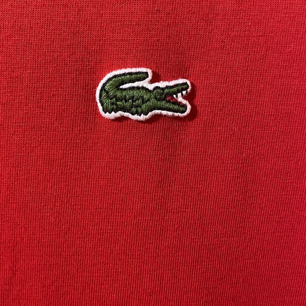 Lacoste Red  V-Neck T-Shirt Pima Cotton Alligator Short Sleeve Men’s US Size 4XL