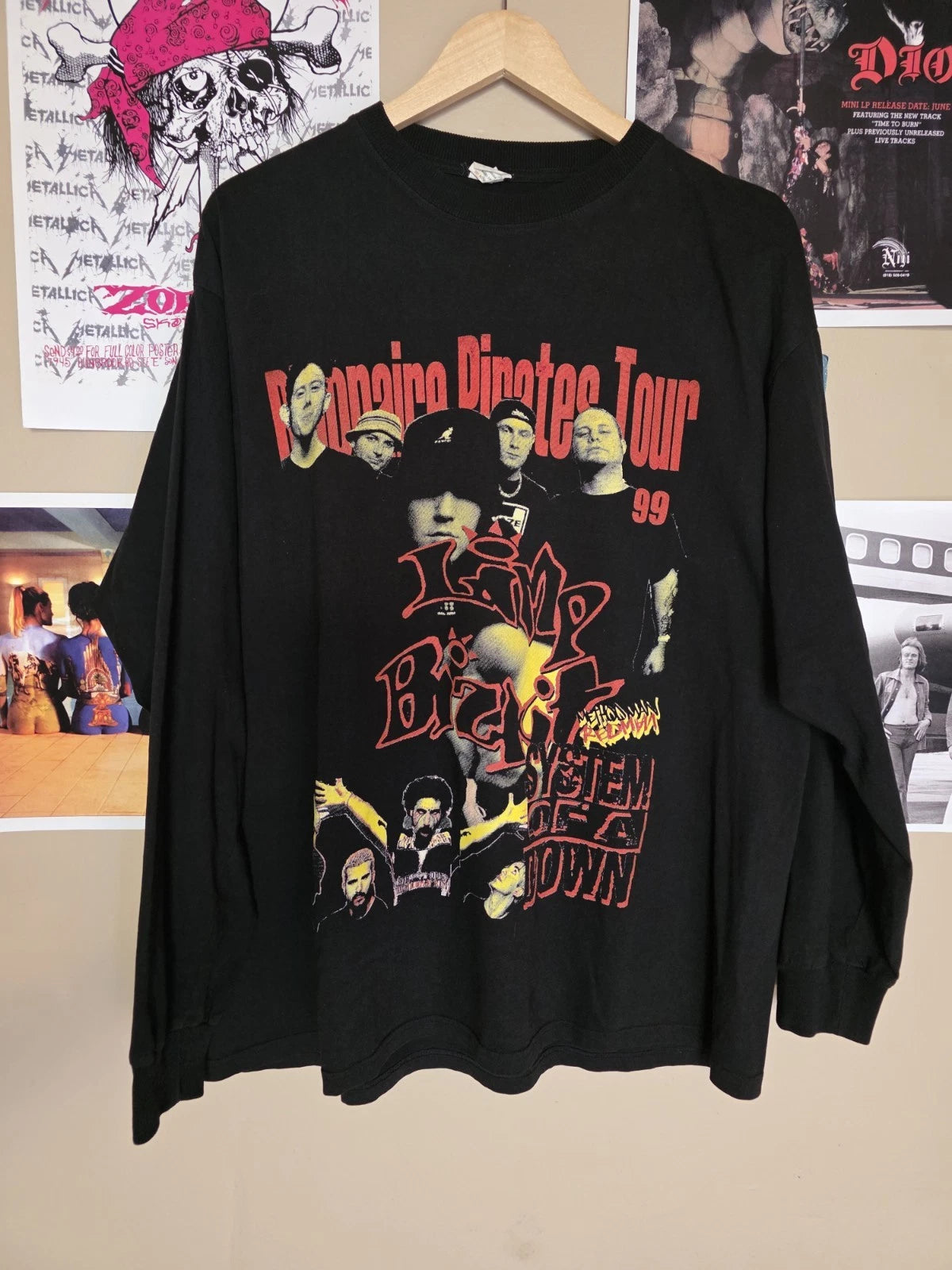 Vintage 1999 Limp Bizkit System Of A Down Billionaire Pirates Tour  XL