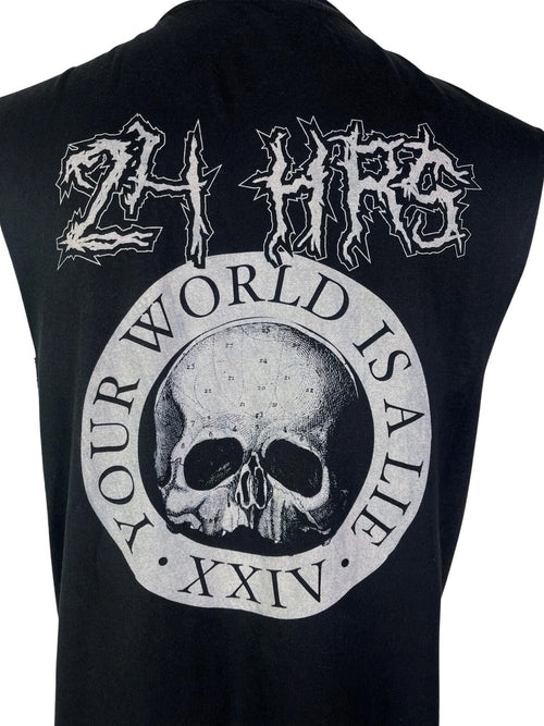 24HRS LIP SERVICE GOTHIC BIKER HEAVY DEATH METAL PUNK ROCKER SLEEVELESS T-SHIRT