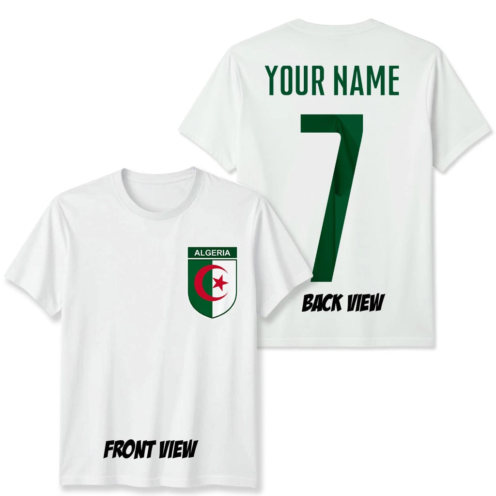 Personalised Algeria Football Unisex Kids T-Shirt Name Number Tee #WC