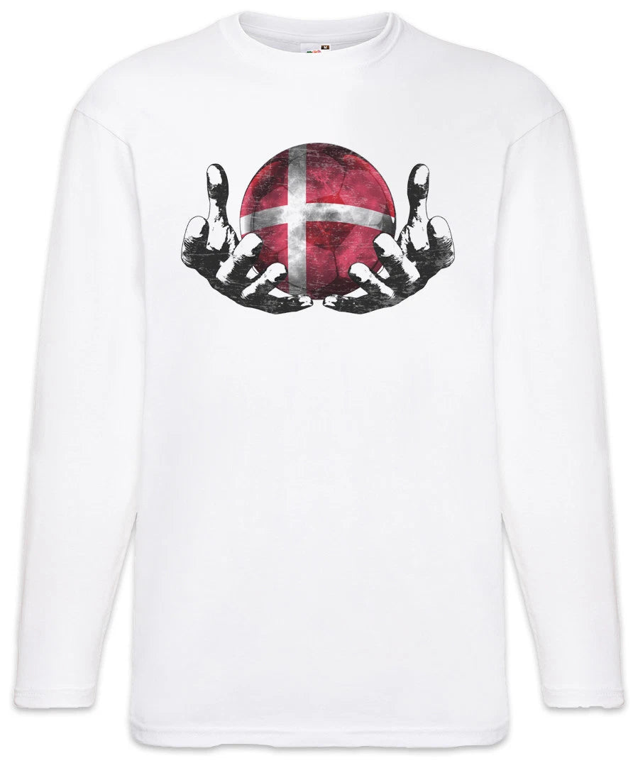 Denmark Football Magic Ball Men Long Sleeve T-Shirt danish Soccer Flag