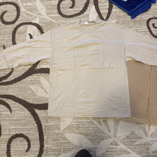 2xL Beige Style Apparel AAA TShirt1301 Men's Plain Blank Long Sleeve T Shirts