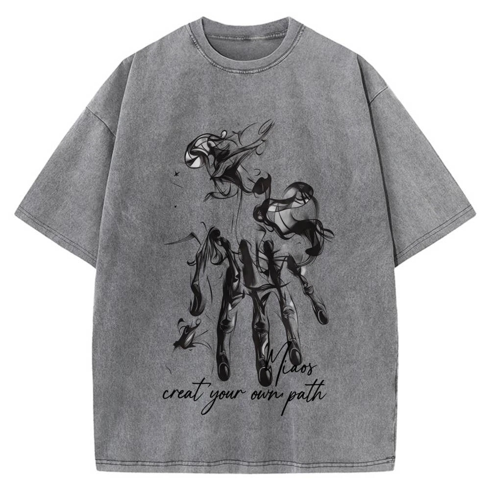 100% Cotton Oversized T-Shirt, Smoke Hand Art Vintage Streetwear Unisex Tee